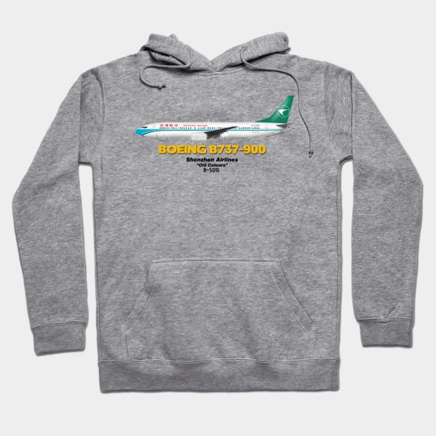 Boeing B737-900 - Shenzhen Airlines "Old Colours" Hoodie by TheArtofFlying